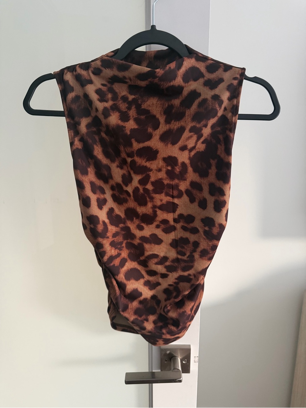 Fashion Nova Leopard Print Mock Neck Bodysuit - Brown/Black